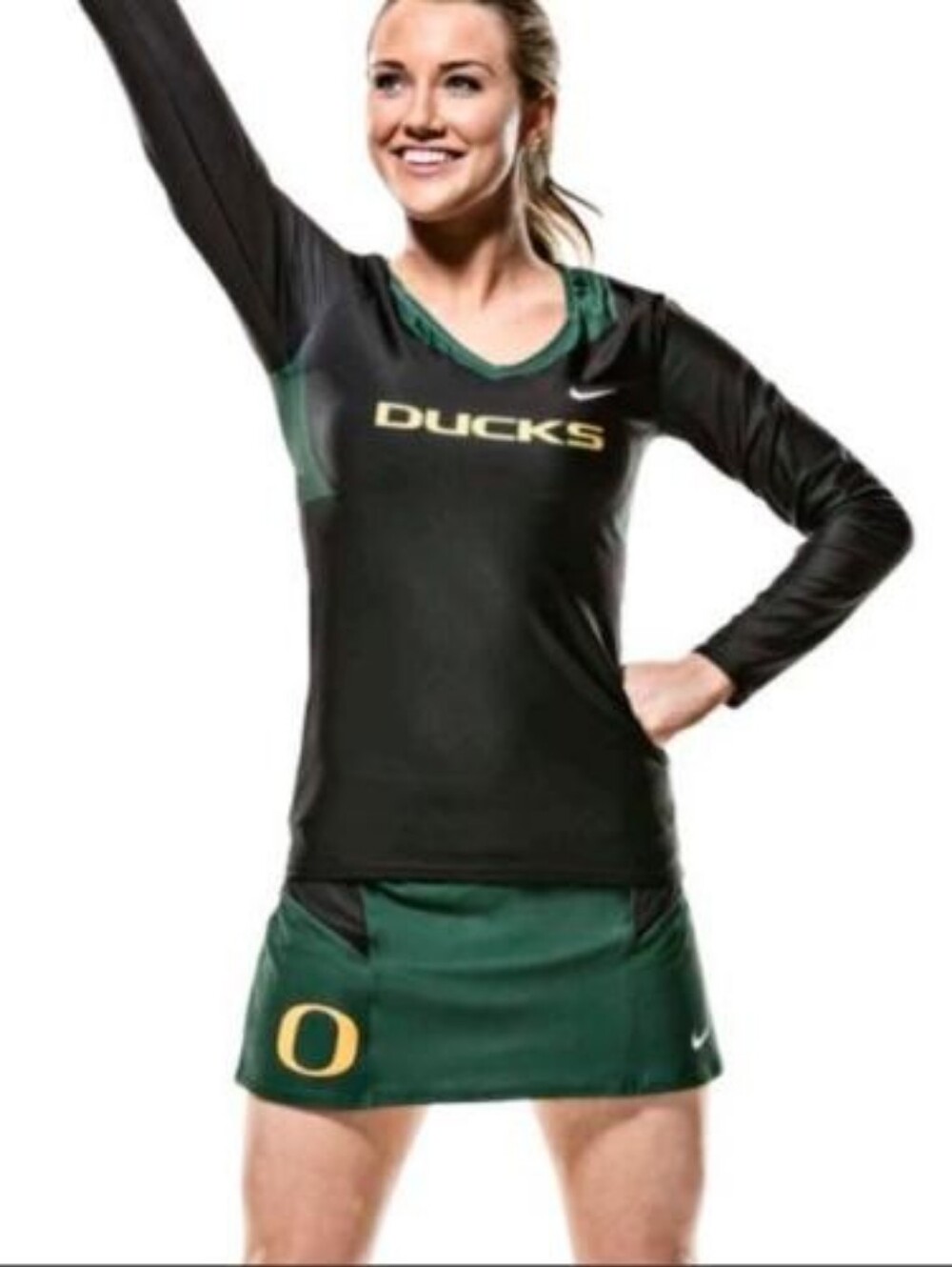 NWT Nike Sample Oregon Ducks Cheer Uniform Top & Skirt Set
